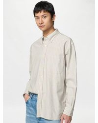 Uniqlo - Oversized Oxford Shirt (Striped) - Lyst