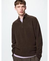 Uniqlo - Soufflé Yarn Half-Zip Jumper - Lyst