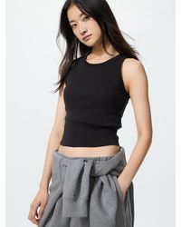 Uniqlo - Ribbed Cropped Bra Top - Lyst