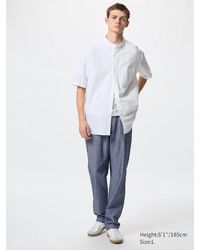 Uniqlo - Pantaloni Misto Lino A Righe (Misura Lunga) - Lyst