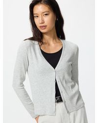 Uniqlo - Ribbed V Neck Cardigan - Lyst