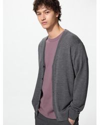 Uniqlo - 100% Merino V Neck Cardigan - Lyst