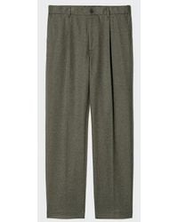 Uniqlo - Pleated Wide Trousers (Brushed Jersey, Herringbone, Longer) - Lyst