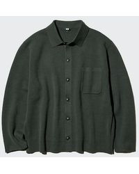 Uniqlo - Milano Ribbed Shirt Collar Cardigan - Lyst