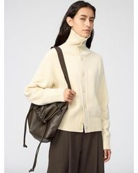 Uniqlo - 100% Lambswool Stand Collar Cardigan - Lyst