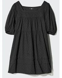 Uniqlo - Cotton Dobby Mini Dress (Short Sleeve) - Lyst