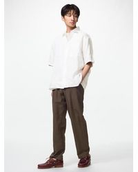 Uniqlo - Linen Blend Relaxed Trousers - Lyst