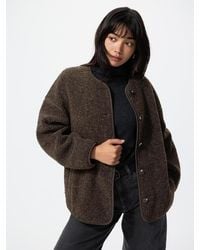 Uniqlo - Pile Lined Fleece Relaxed Cardigan (Printed) - Lyst