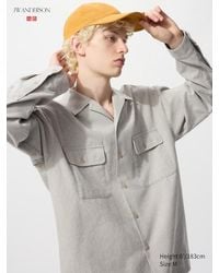 Uniqlo - Baumwolle Velours Hemdjacke (Offener Kragen) - Lyst
