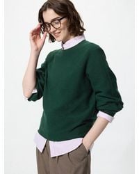 Uniqlo - 3D Knit Seamless Cotton Crew Neck Volume Sleeve Jumper - Lyst
