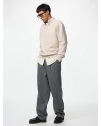 Uniqlo - Pleated Wide Trousers (Brushed Jersey, Herringbone, Longer) - Lyst