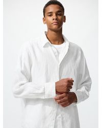 Uniqlo - 100% Premium Linen Shirt (Striped) - Lyst