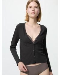 Uniqlo - Ribbed V Neck Cardigan - Lyst