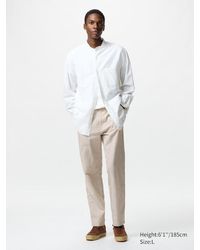 Uniqlo - Pantaloni Misto Lino A Righe - Lyst