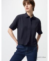 Uniqlo - Drape Bluse (Kurzarm) - Lyst