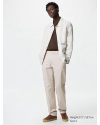 Uniqlo - Pantaloni Misto Lino A Righe (Misura Lunga) - Lyst