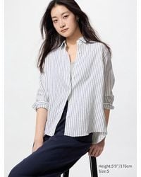Uniqlo - 100 Premium Leinen Hemd (Gestreift) - Lyst