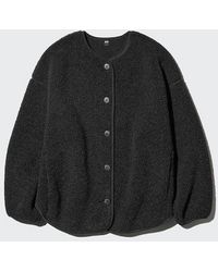 Uniqlo - Pile Lined Fleece Relaxed Cardigan (Printed) - Lyst