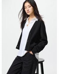 Uniqlo - Smooth Cotton V Neck Cardigan - Lyst