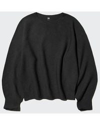 Uniqlo - 3D Knit Seamless Cotton Crew Neck Volume Sleeve Jumper - Lyst