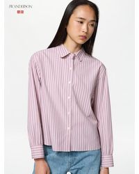 Uniqlo - Cotton Volume Sleeve Shirt (Striped) - Lyst
