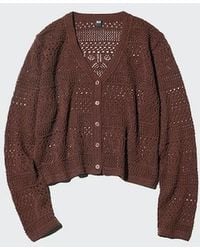 Uniqlo - Crochet V Neck Cardigan - Lyst