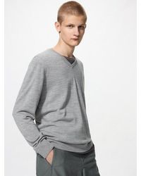 Uniqlo - 100% Merino V Neck Jumper - Lyst