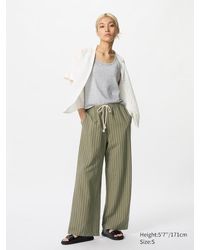Uniqlo - Pantalón Confort Lino Mezcla (Rayas) - Lyst