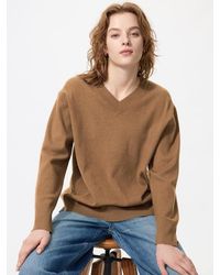 Uniqlo - Washable Knit V Neck Jumper (Smooth) - Lyst