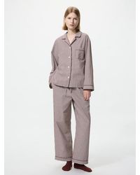 Uniqlo - Cotton Pyjamas (Gingham, Long Sleeve) - Lyst