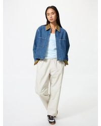 Uniqlo - Cotton Relaxed Ankle Trousers (Striped) - Lyst