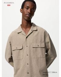 Uniqlo - Baumwolle Velours Hemdjacke (Offener Kragen) - Lyst
