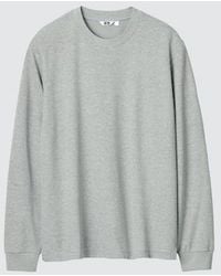 Uniqlo - Airism Cotton Crew Neck T-Shirt (Striped, Long Sleeve) - Lyst