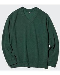 Uniqlo - Ribbed Knit Fleece V Neck T-Shirt - Lyst