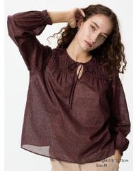 Uniqlo - Light Cotton Shirring Blouse - Lyst