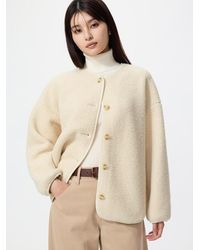 Uniqlo - Pile Lined Fleece Relaxed Cardigan (Printed) - Lyst