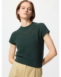 Uniqlo - Textured Linen Crew Neck Jumper (Short Sleeve) - Lyst