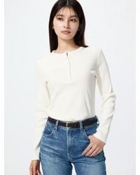 Uniqlo - Ribbed Henley Neck Long Sleeve T-Shirt - Lyst