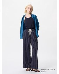 Uniqlo - Leinenmix Hose (Relaxed Fit, Gestreift, Lang) - Lyst
