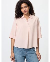 Uniqlo - Rayon Skipper Collar Blouse (3/4 Sleeve) - Lyst