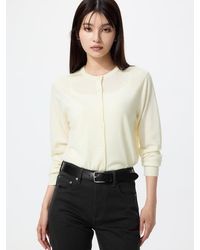Uniqlo - 100% Merino Crew Neck Cardigan - Lyst