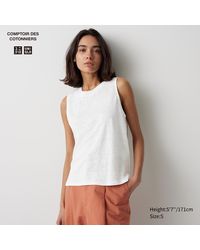 Uniqlo - Ärmelloses 100 % leinen t-shirt - Lyst