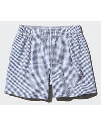 Uniqlo - Viscosa Pantalón Corto Algodón Confort Cuadros - Lyst