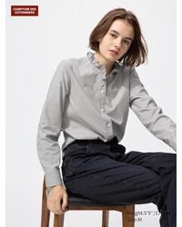 Uniqlo - Camicia Misto Cotone Con Volant - Lyst