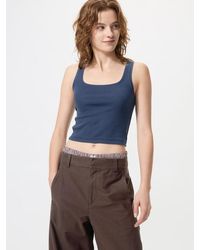 Uniqlo - Cropped Square Neck Sleeveless Top - Lyst