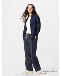 Uniqlo - Pantalón Confort Lino Mezcla (Rayas) - Lyst