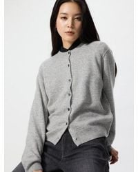 Uniqlo - 100% Cashmere Crew Neck Cardigan - Lyst