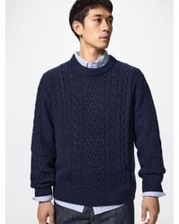 Uniqlo - Low Gauge Cable Knit Crew Neck Jumper - Lyst