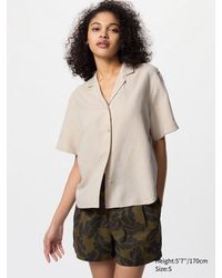 Uniqlo - Camicia Misto Lino Colletto Aperto - Lyst
