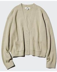 Uniqlo - Smooth Cotton V Neck Cardigan - Lyst